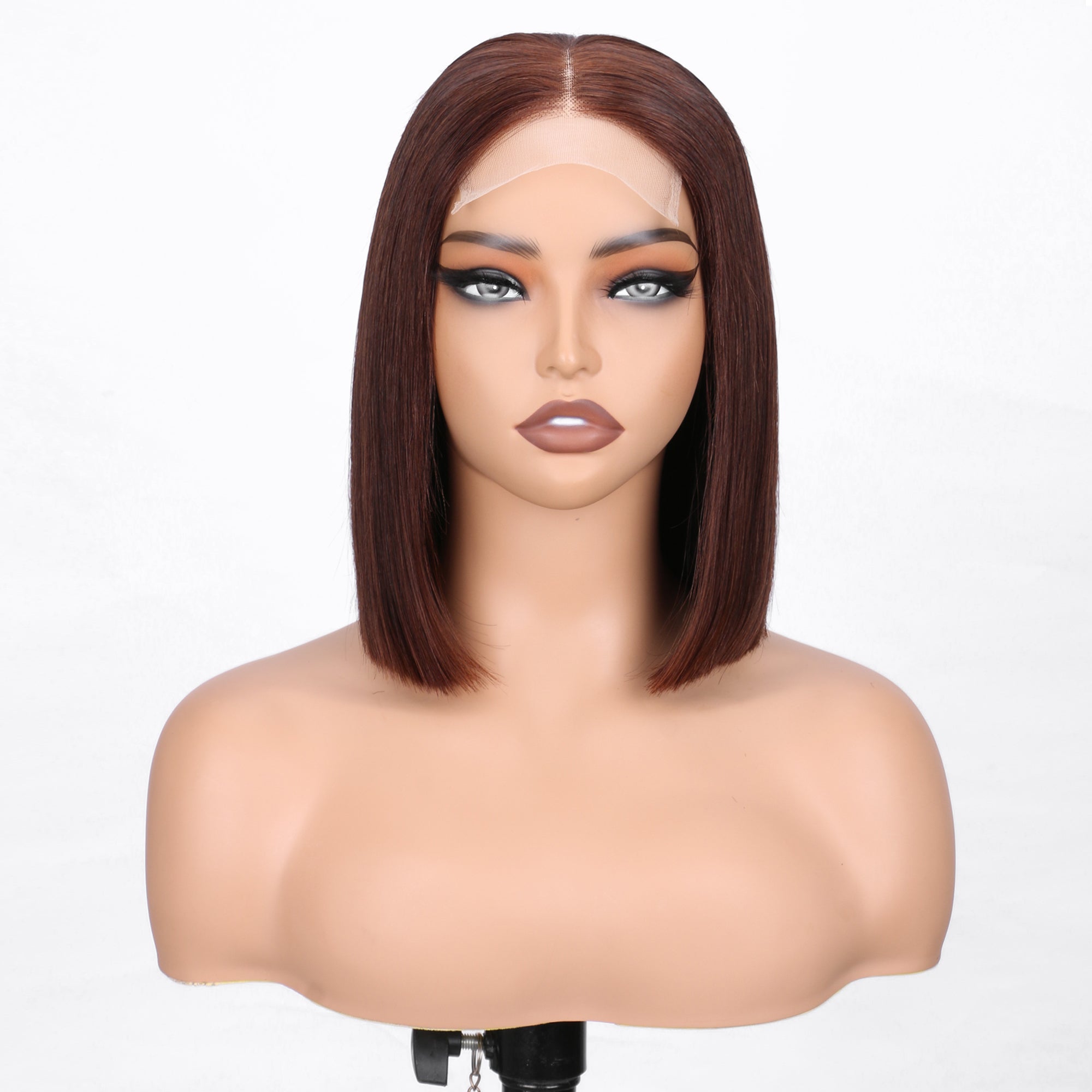 IDHERE 12A Bone Hair 4x4 Lace Bob Wigs Short Straight 100% Human Virgin Hair Wigs