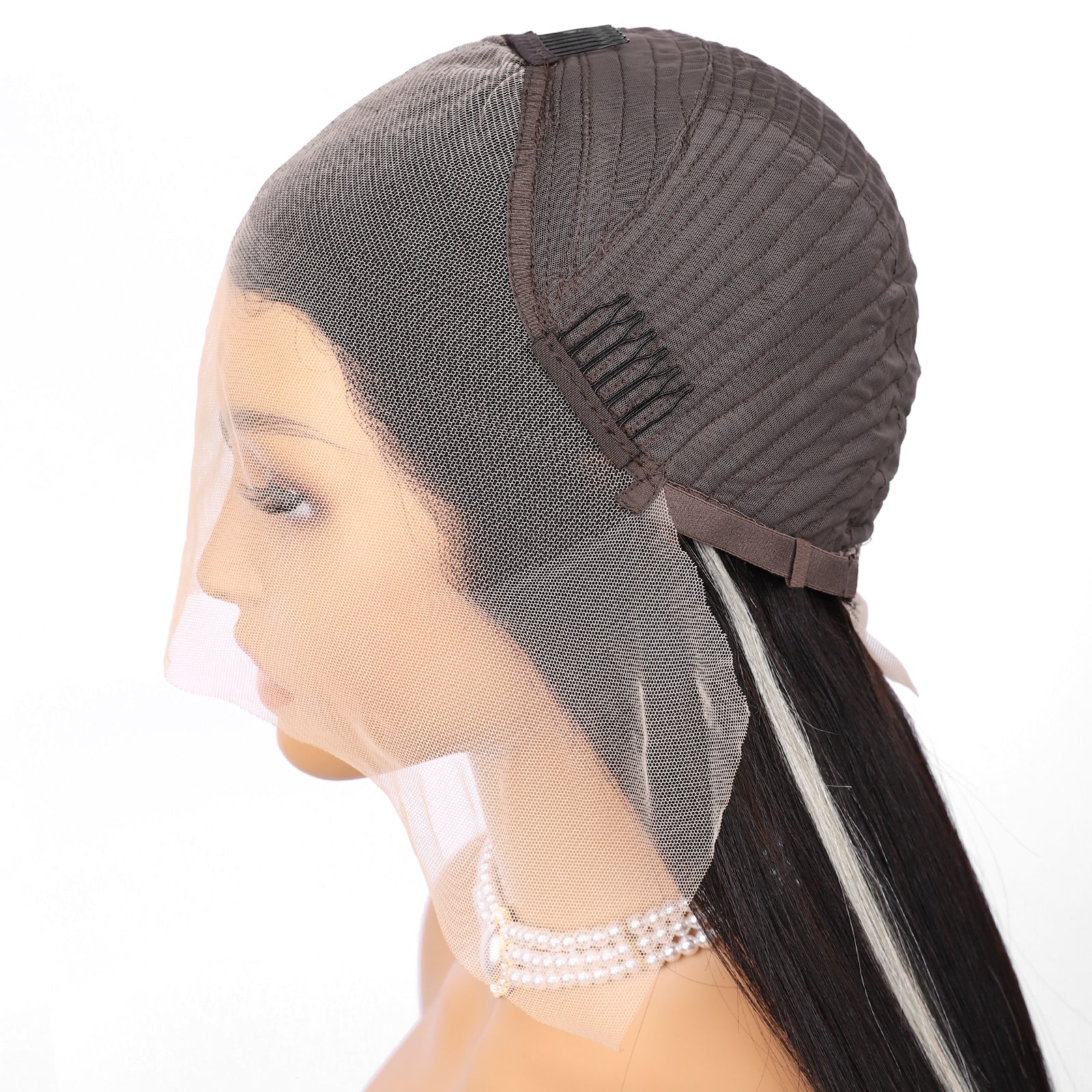 IDHERE Highlight Ombre 13x4 Straight Human Hair Wig 1b/Grey Honey Blonde Lace Front Wigs