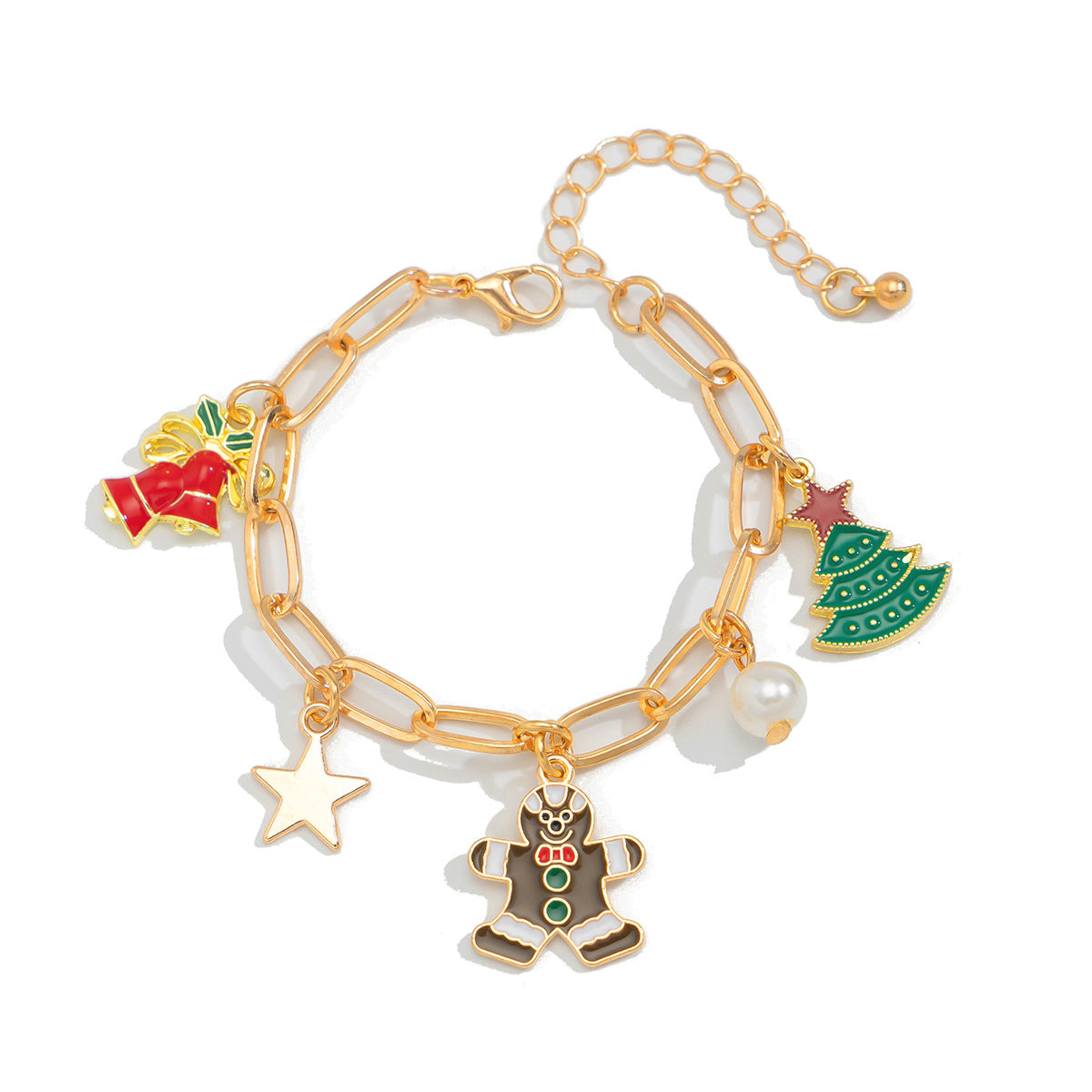 IDHERE 5PCS Christmas Tree Snowflakes Holiday Festive Women Jewelry Necklace Bracelet earrings Set Gift