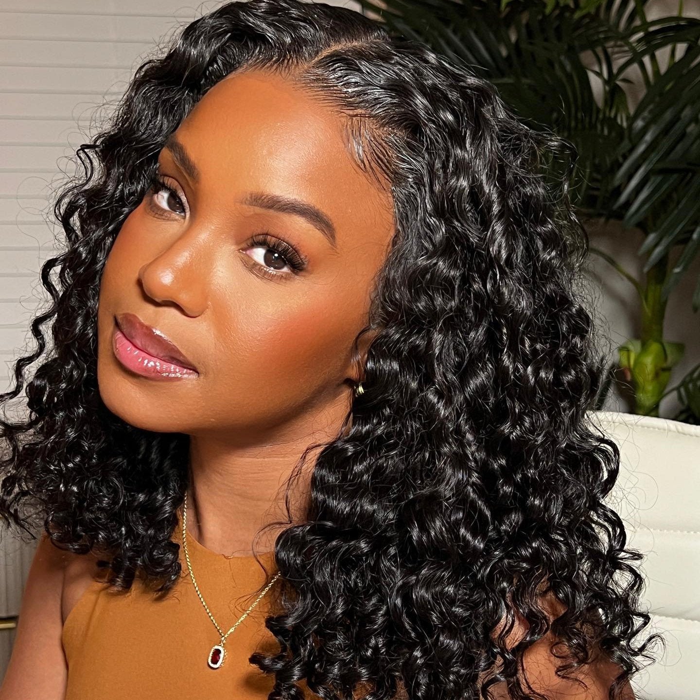 IDHERE Water Wave Short Bob Wear and Go 8x5 Lace Closure Glueless Wigs Human Hair