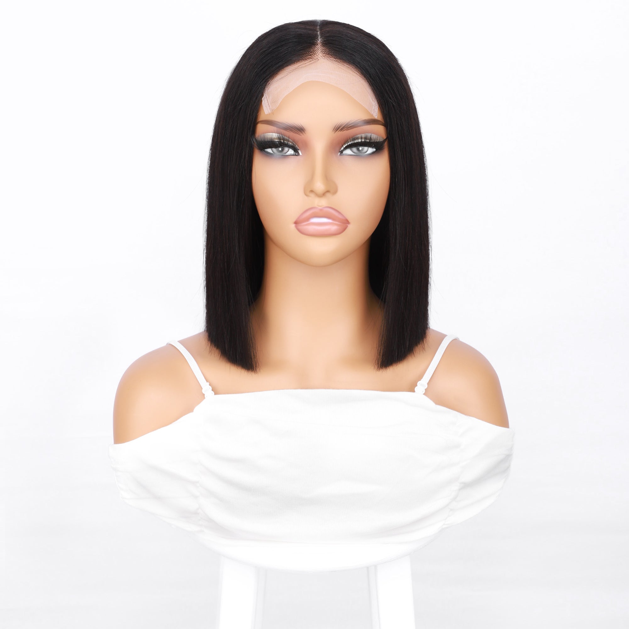 IDHERE 12A Bone Hair 4x4 Lace Bob Wigs Short Straight 100% Human Virgin Hair Wigs