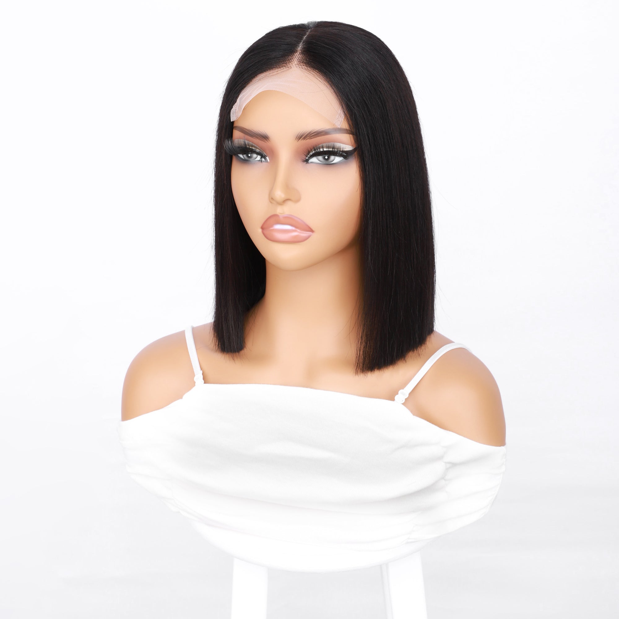 IDHERE 12A Bone Hair 4x4 Lace Bob Wigs Short Straight 100% Human Virgin Hair Wigs