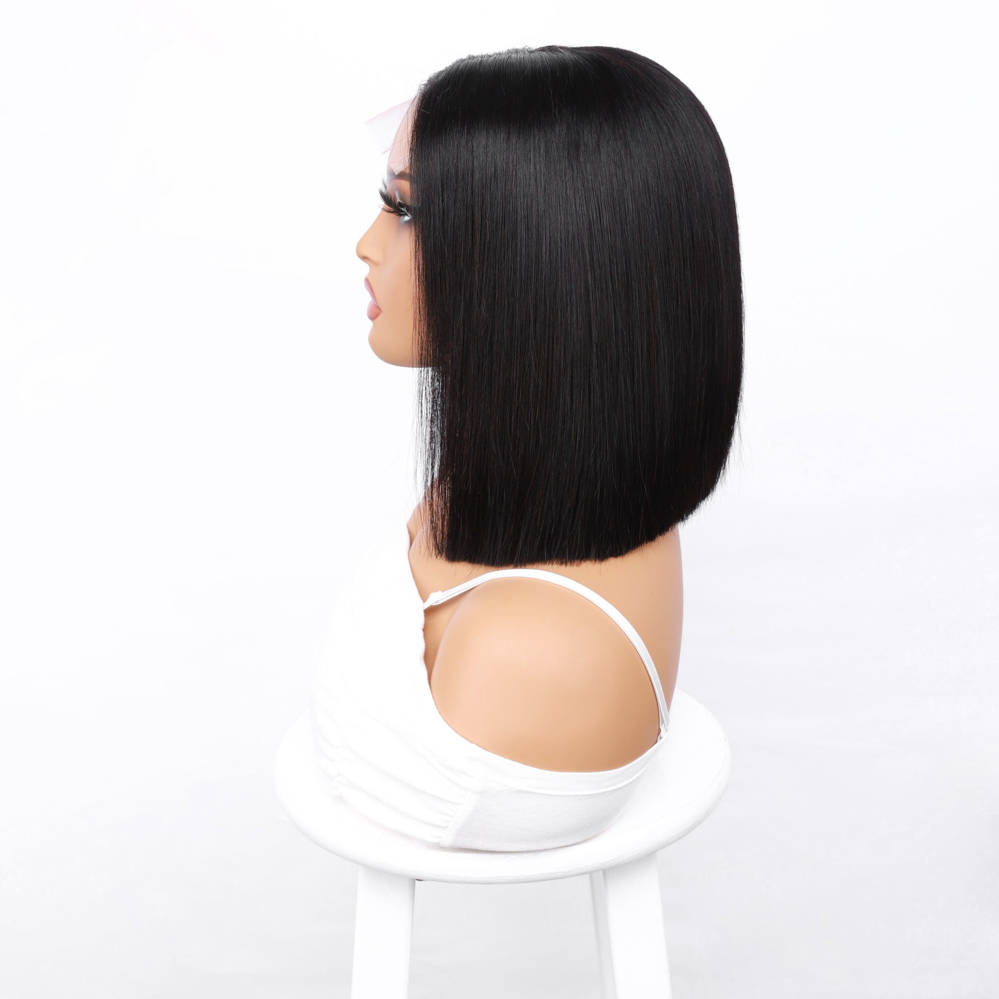IDHERE 12A Bone Hair 4x4 Lace Bob Wigs Short Straight 100% Human Virgin Hair Wigs