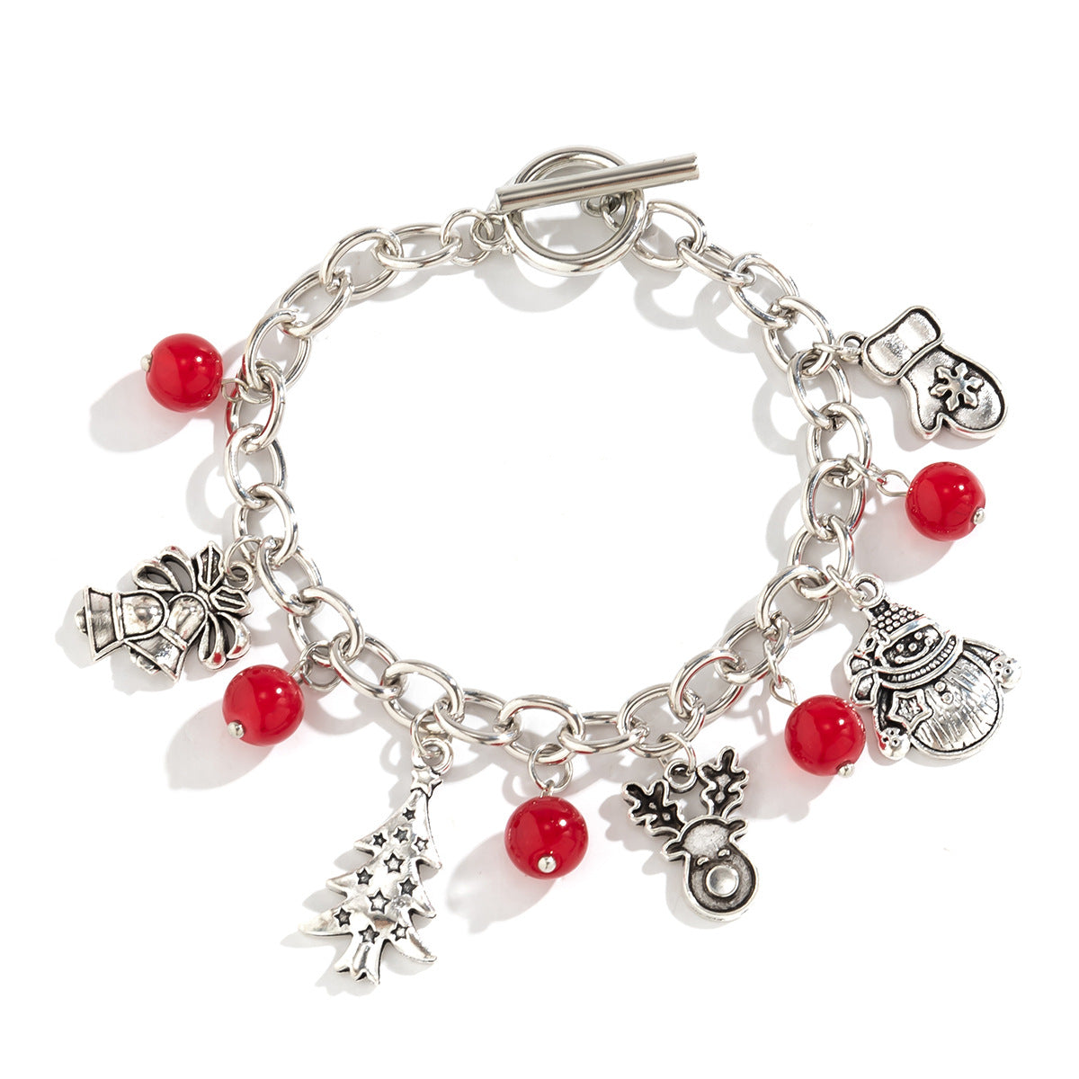 IDHERE 2PCS Christmas Tree Bell Holiday Festive Women Jewelry Necklace Bracelet Set 2024 New Arrival