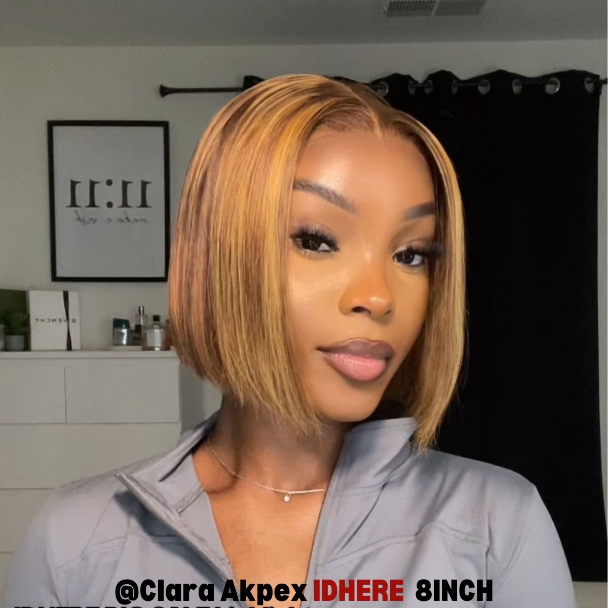 IDHERE Highlight 4/27 Ombre Bob Straight 13x4 Lace Front Ombre Real Human Hair Wigs Pre Plucked