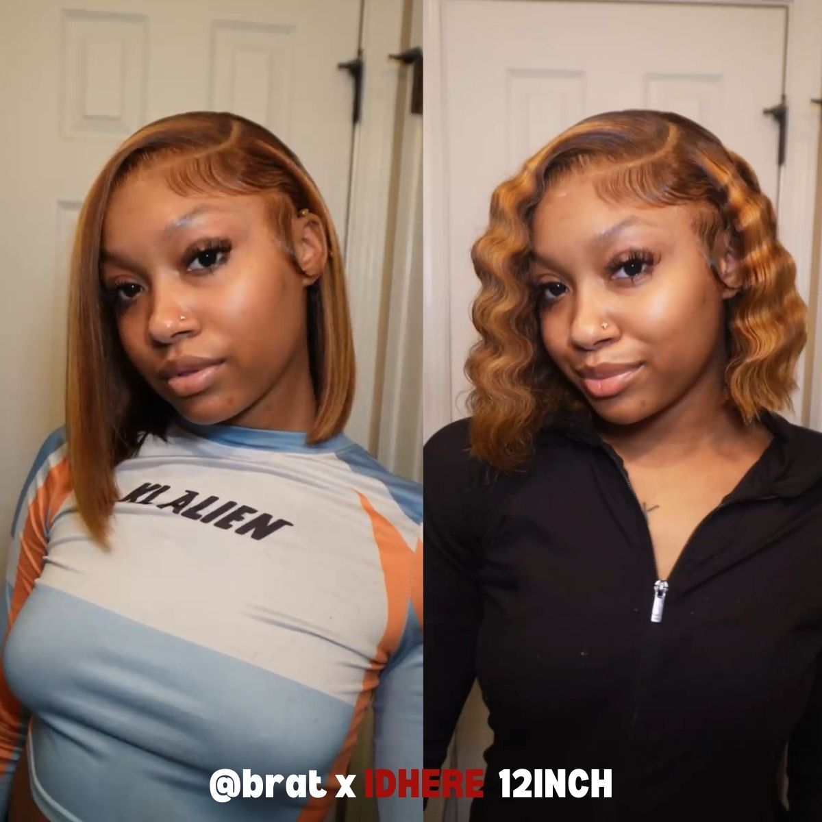 IDHERE Highlight 4/27 Ombre Bob Straight 13x4 Lace Front Ombre Real Human Hair Wigs Pre Plucked