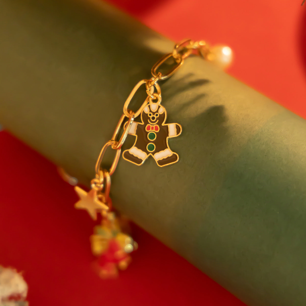IDHERE 5PCS Christmas Tree Snowflakes Holiday Festive Women Jewelry Necklace Bracelet earrings Set Gift