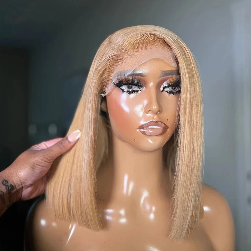 IDHERE #27 Honey Blonde Lace Front Wigs Human Hair Straight 13x4 HD Lace Front Wigs Human Hair