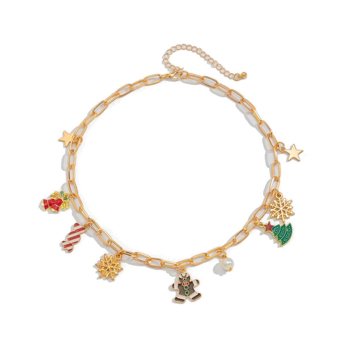 IDHERE 5PCS Christmas Tree Snowflakes Holiday Festive Women Jewelry Necklace Bracelet earrings Set Gift
