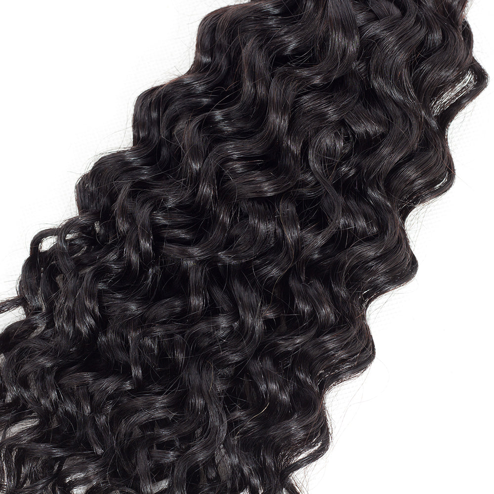 IDHERE Water Wave Bundles Human Hair 4 Bundles 14A Brazilian Virgin Hair Wet and Wavy Human Hair Bundles