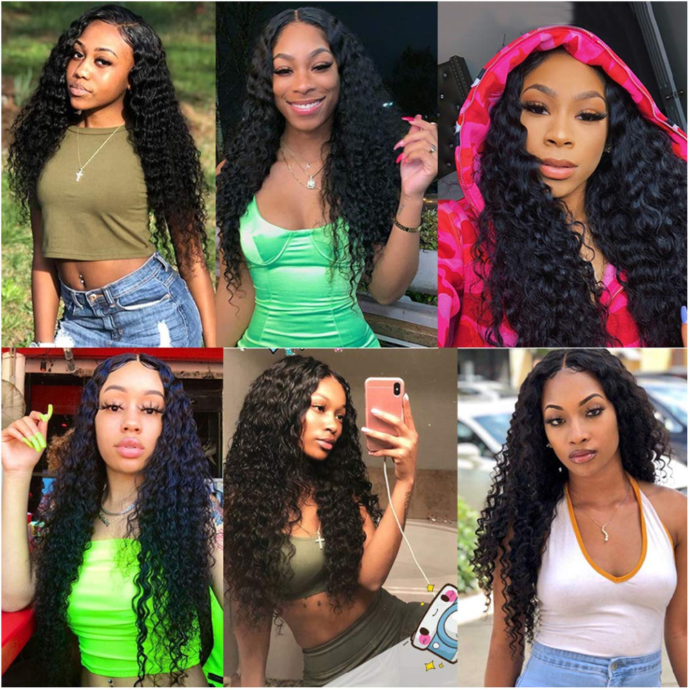 IDHERE Water Wave Lace Front Wigs Human Hair Wigs For Black Women HD 13x4 Glueless Lace Front Wigs