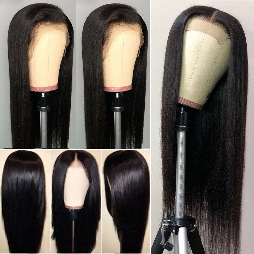 IDHERE Straight Lace Front Wigs Human Hair for Women 4x4 HD Transparent Lace Closure Wigs