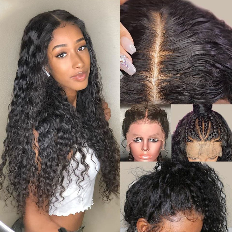 IDHERE Water Wave Lace Front Wigs Human Hair Wigs For Black Women HD 13x4 Glueless Lace Front Wigs
