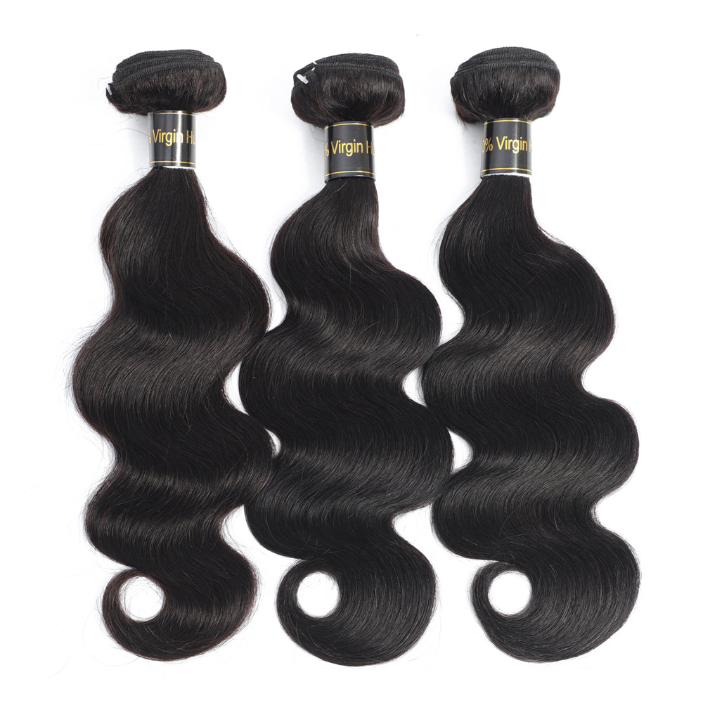 IDHERE 14A Body Wave Hair Human Hair Bundles 100% Unprocessed Virgin Human Hair Weave 3 Bundles Hair