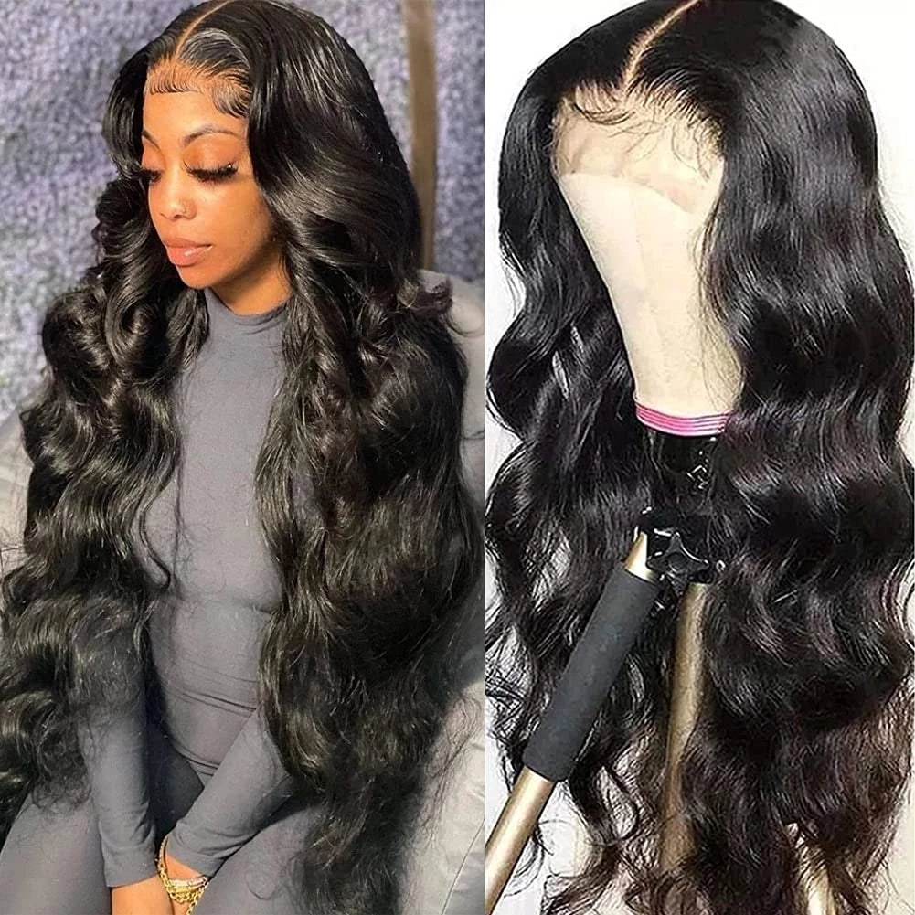 IDHERE 4×4 HD Transparent Body Wave Lace Closure Wigs Human Hair Lace Front Wigs