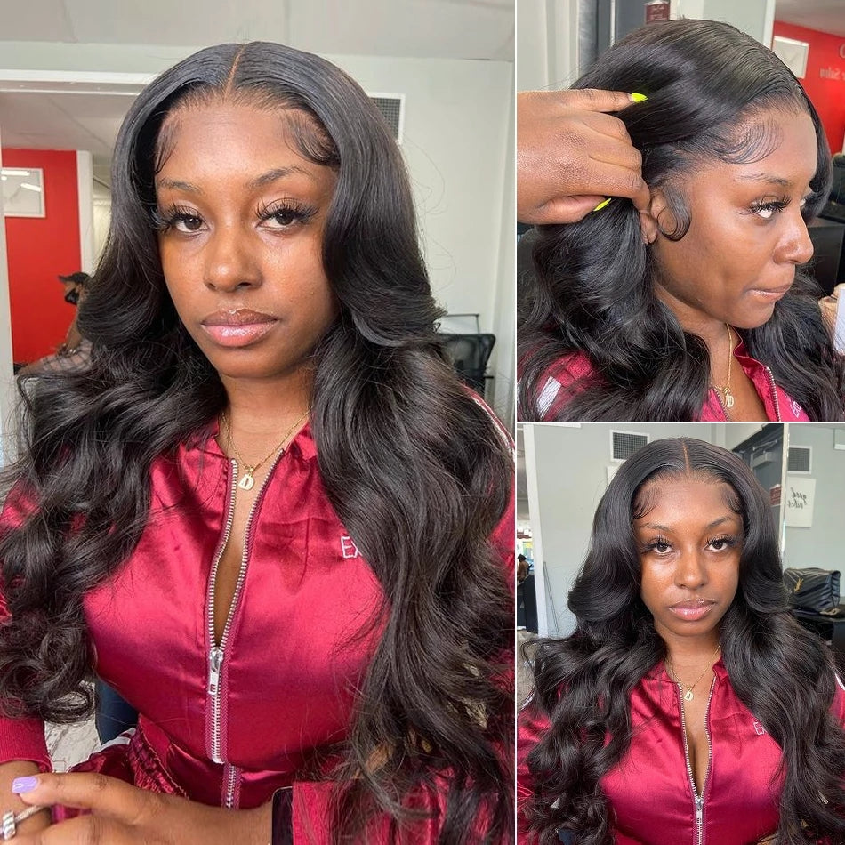 IDHERE 4×4 HD Transparent Body Wave Lace Closure Wigs Human Hair Lace Front Wigs
