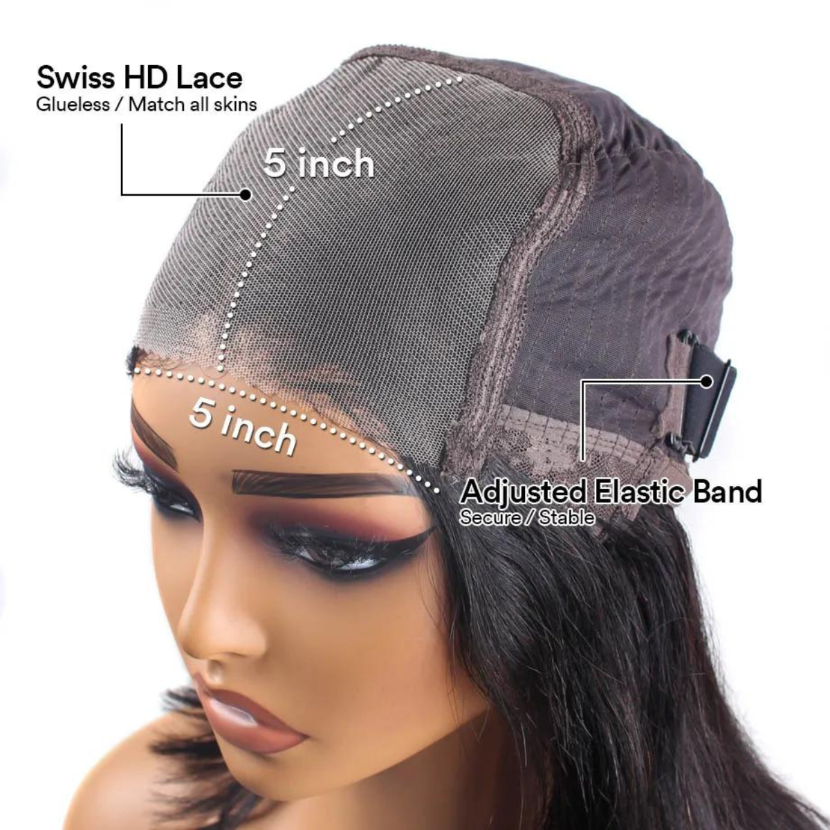 IDHERE Yaki Straight Glueless Bob 5X5 Lace Wigs Pre Plucked Kinky Straight Lace Closure Wig Virgin Human Hair 180% Density