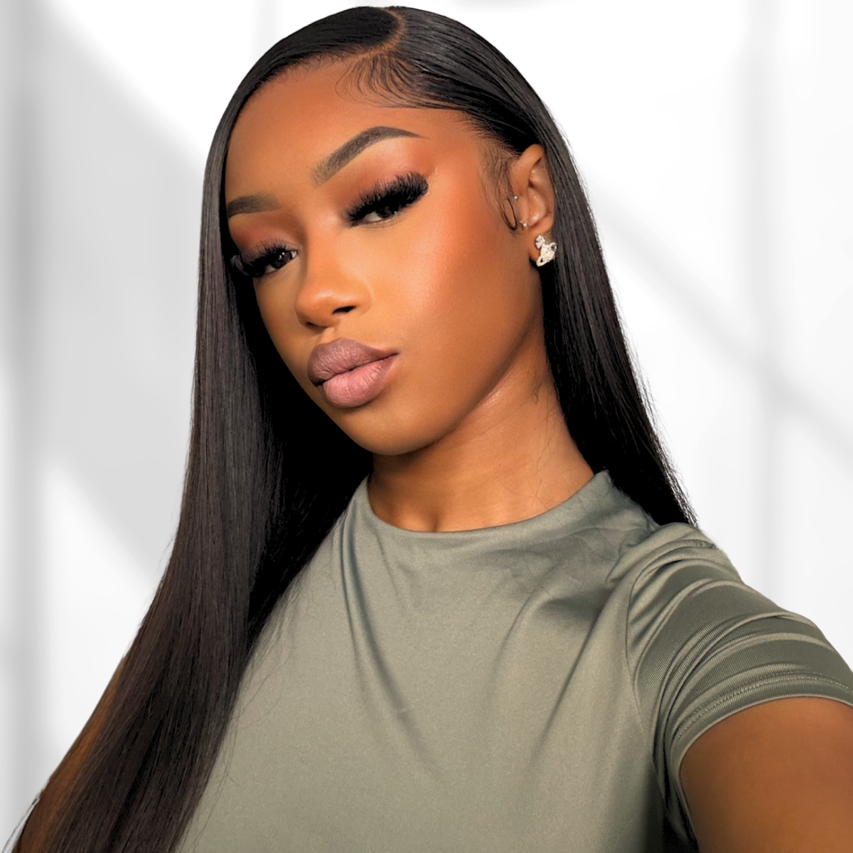 IDHERE 12A Bone Hair Series Natural Black 13x4 Lace Straight One Cut 100% Human Virgin Hair Wigs