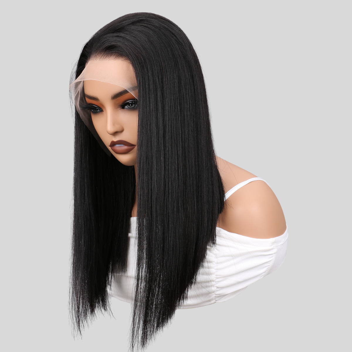 IDHERE 12A Bone Hair Series Natural Black 13x4 Lace Straight One Cut 100% Human Virgin Hair Wigs