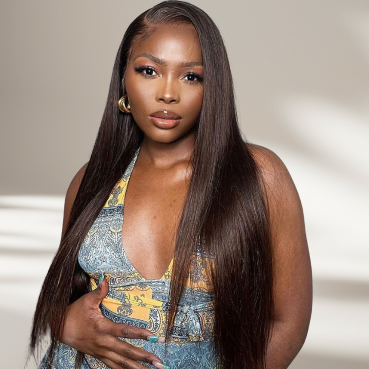 IDHERE 12A Bone Hair Series Chocolate Brown 5x5 Lace Straight One Cut 100% Human Virgin Hair Wig