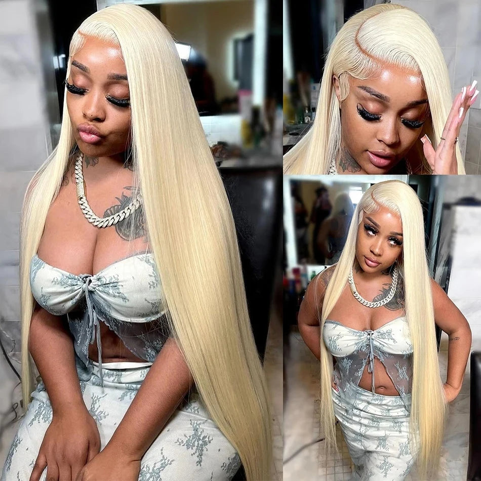 IDHERE 613 Blonde 13x6 Lace Straight Front Wig Human Hair
