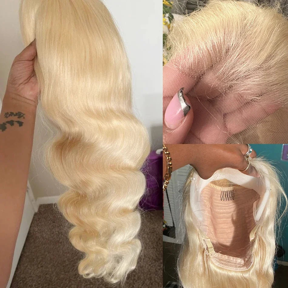 IDHERE 613 Blonde Human Hair 13x6 HD Body Wave Lace Front Wigs