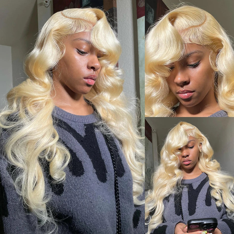 IDHERE 613 Blonde Human Hair 13x6 HD Body Wave Lace Front Wigs