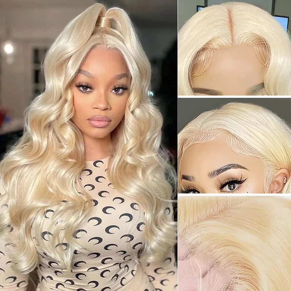 IDHERE 613 Blonde Human Hair 13x6 HD Body Wave Lace Front Wigs