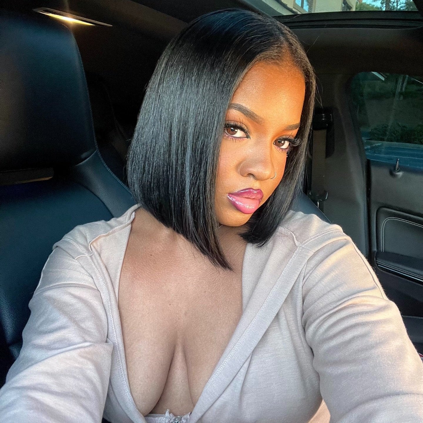 IDHERE 12A Bone Hair 4x4 Lace Bob Wigs Short Straight 100% Human Virgin Hair Wigs
