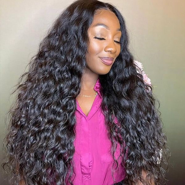 IDHERE Water Wave Lace Front Wigs Human Hair Wigs For Black Women HD 13x4 Glueless Lace Front Wigs