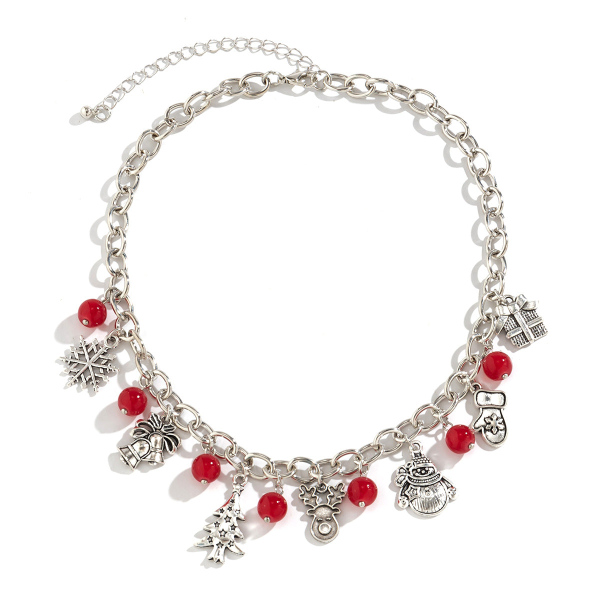 IDHERE 2PCS Christmas Tree Bell Holiday Festive Women Jewelry Necklace Bracelet Set 2024 New Arrival