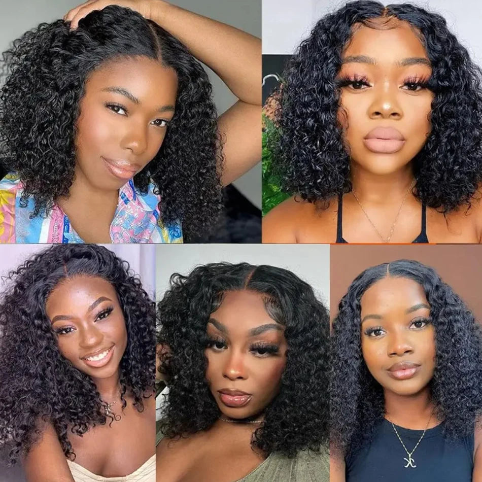 IDHERE 8x5 Water Wave Lace Closure Glueless Wig Pre Cut 100% Unprocessed Virgin Human Hair