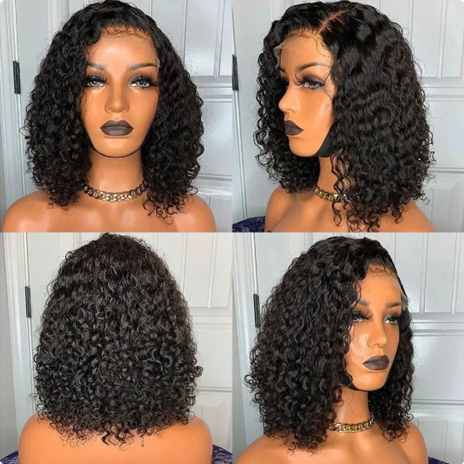 IDHERE 8x5 Water Wave Lace Closure Glueless Wig Pre Cut 100% Unprocessed Virgin Human Hair