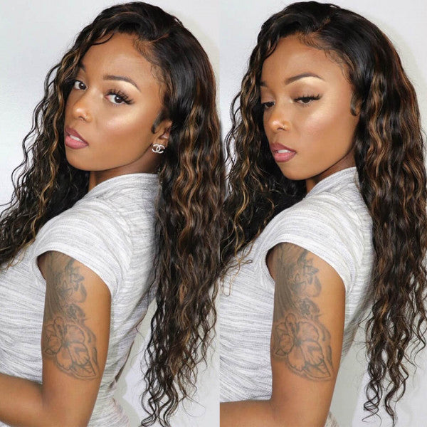 IDHERE 1B/30 Water Wave Lace Front Wigs Human Hair Wigs For Black Women HD 13x4 Lace Front Wigs