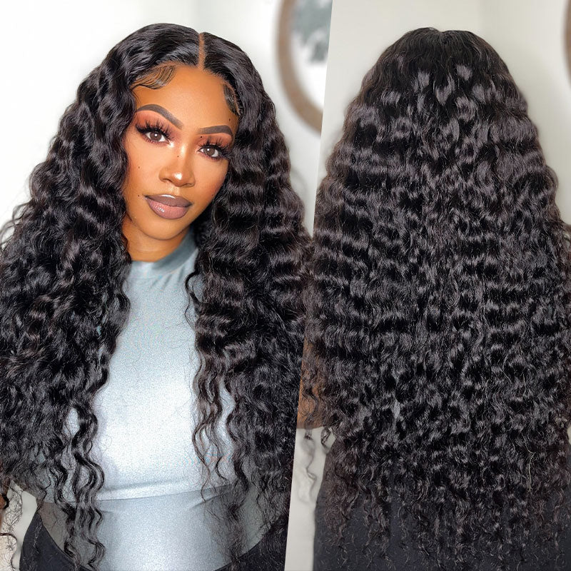 IDHERE Water Wave Lace Front Wigs Human Hair Wigs For Black Women HD 13x4 Glueless Lace Front Wigs