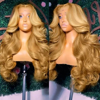 IDHERE #27 Honey Blonde Lace Front Wigs Human Hair 13x4 Body Wave Wigs Human Hair Wig