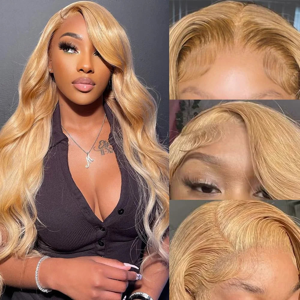 IDHERE #27 Honey Blonde Lace Front Wigs Human Hair 13x4 Body Wave Wigs Human Hair Wig