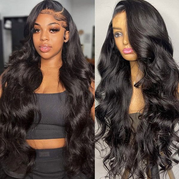 IDHERE 13x6 #1 Body Wave Lace Front Wigs Human Hair Pre Plucked Glueless Wigs Human Hair Lace Frontal Wigs