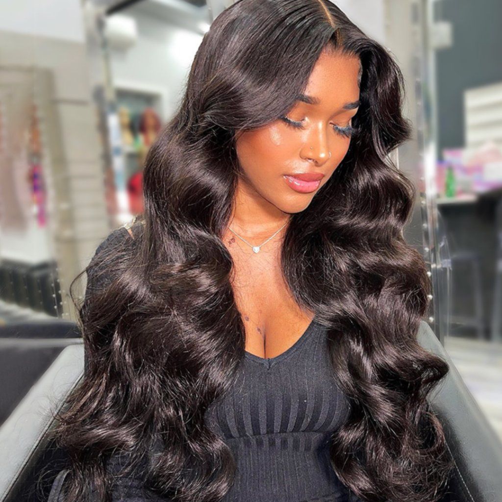 IDHERE 13x6 #1 Body Wave Lace Front Wigs Human Hair Pre Plucked Glueless Wigs Human Hair Lace Frontal Wigs