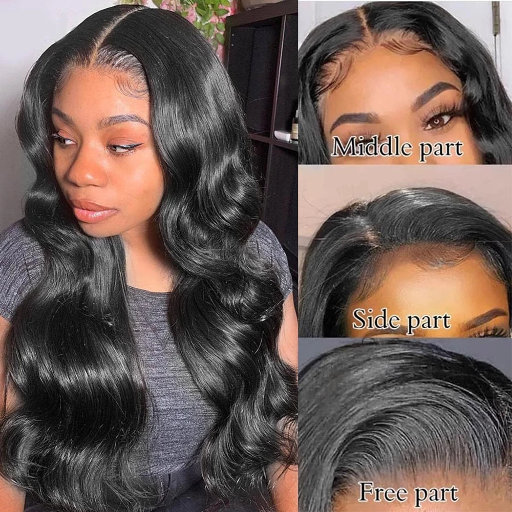 IDHERE 13x6 #1 Body Wave Lace Front Wigs Human Hair Pre Plucked Glueless Wigs Human Hair Lace Frontal Wigs