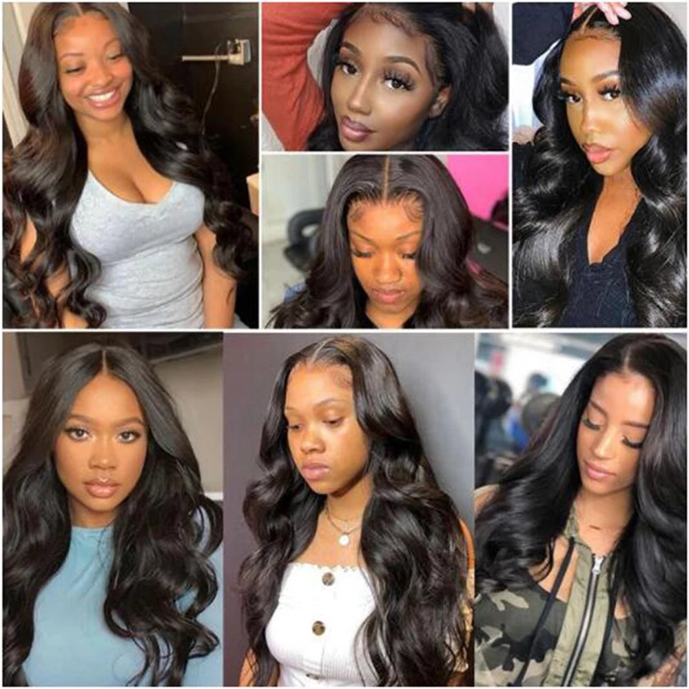 IDHERE 13x6 #1 Body Wave Lace Front Wigs Human Hair Pre Plucked Glueless Wigs Human Hair Lace Frontal Wigs