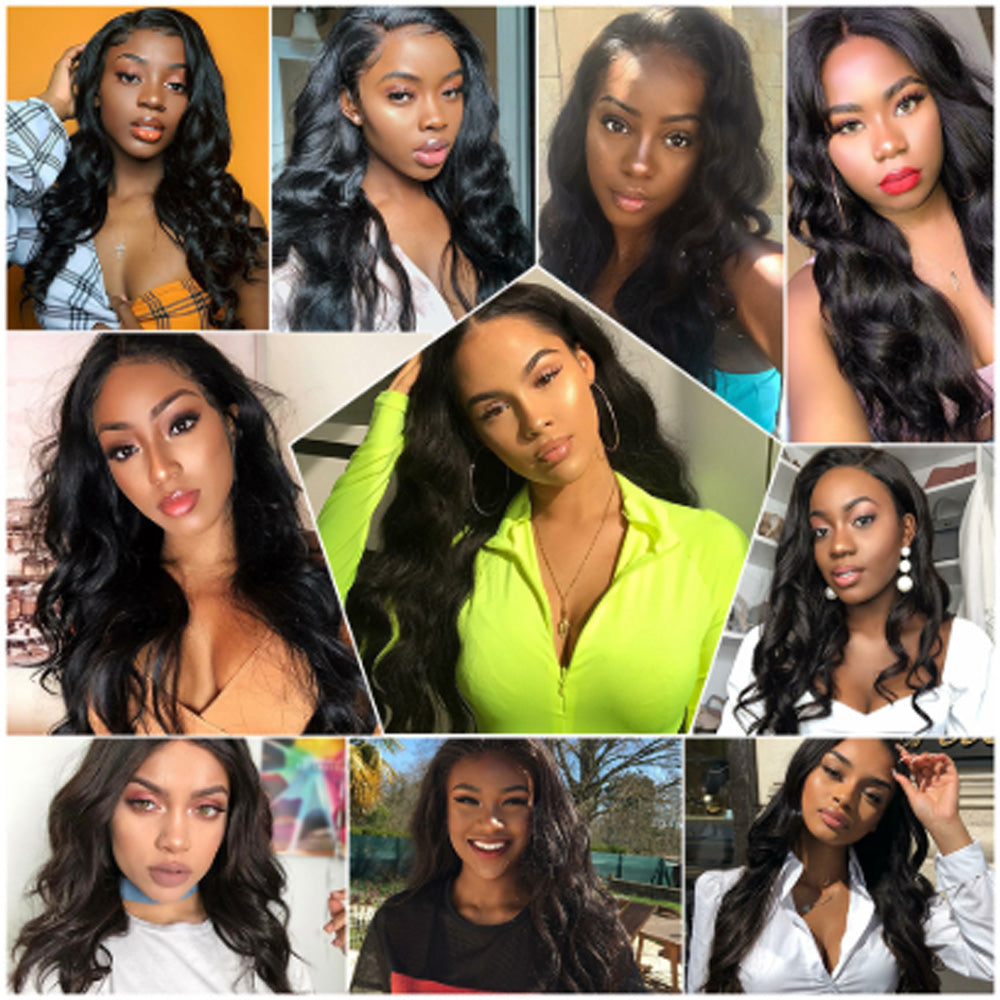 IDHERE 14A Body Wave Hair Human Hair Bundles 100% Unprocessed Virgin Human Hair Weave 4 Bundles Hair