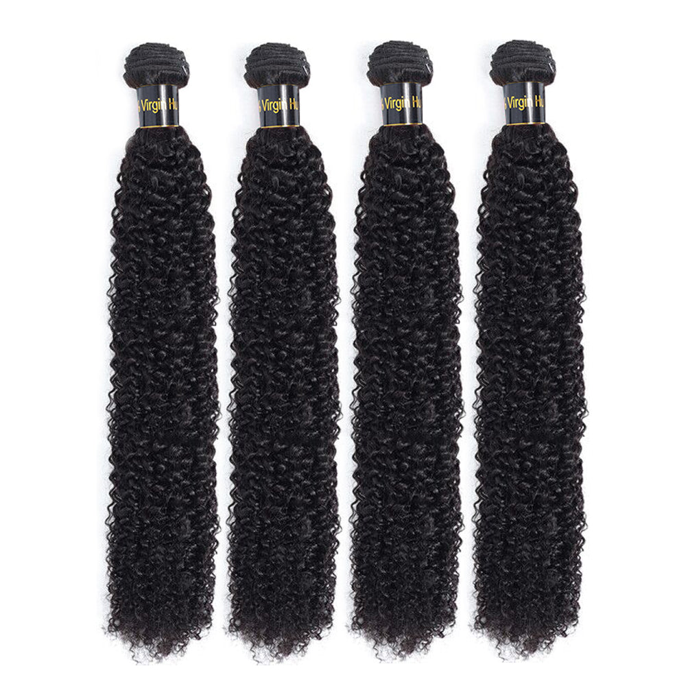 IDHERE 14A Brazilian Virgin Remy Hair Curly Weave Human Hair Bundles Virgin Kinky Curly Hair 4 Bundles