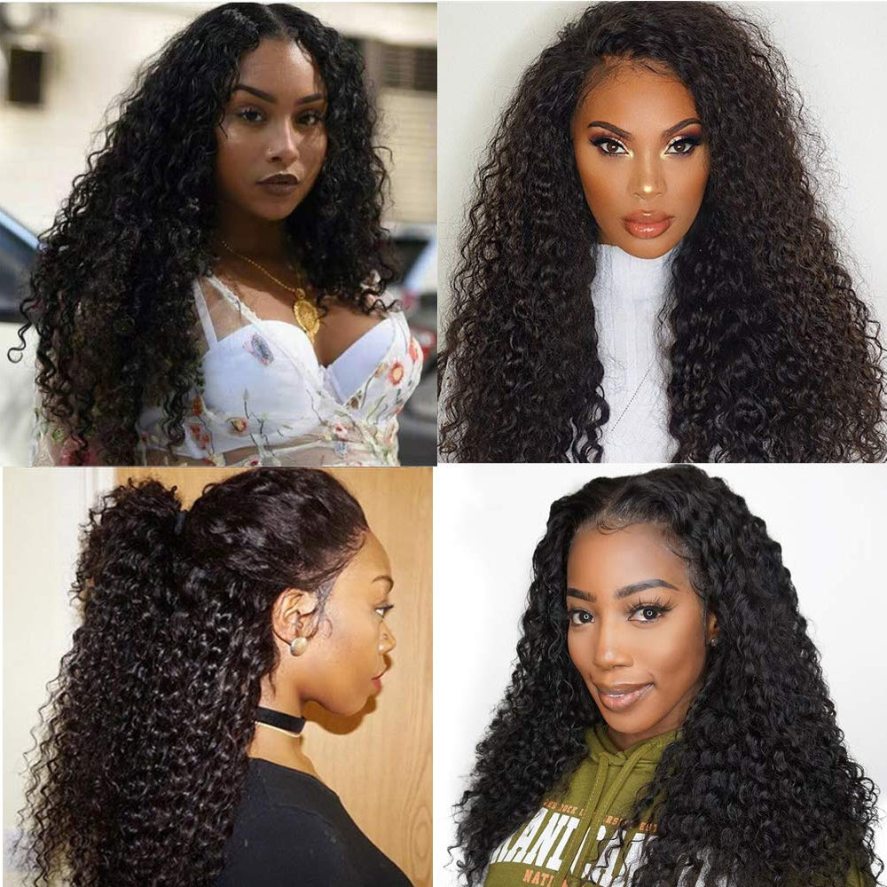 IDHERE Curly Bundles Human Hair Kinky Curly Human Hair 3 Bundles 14A Unprocessed Virgin Curly Weave Bundles Human Hair