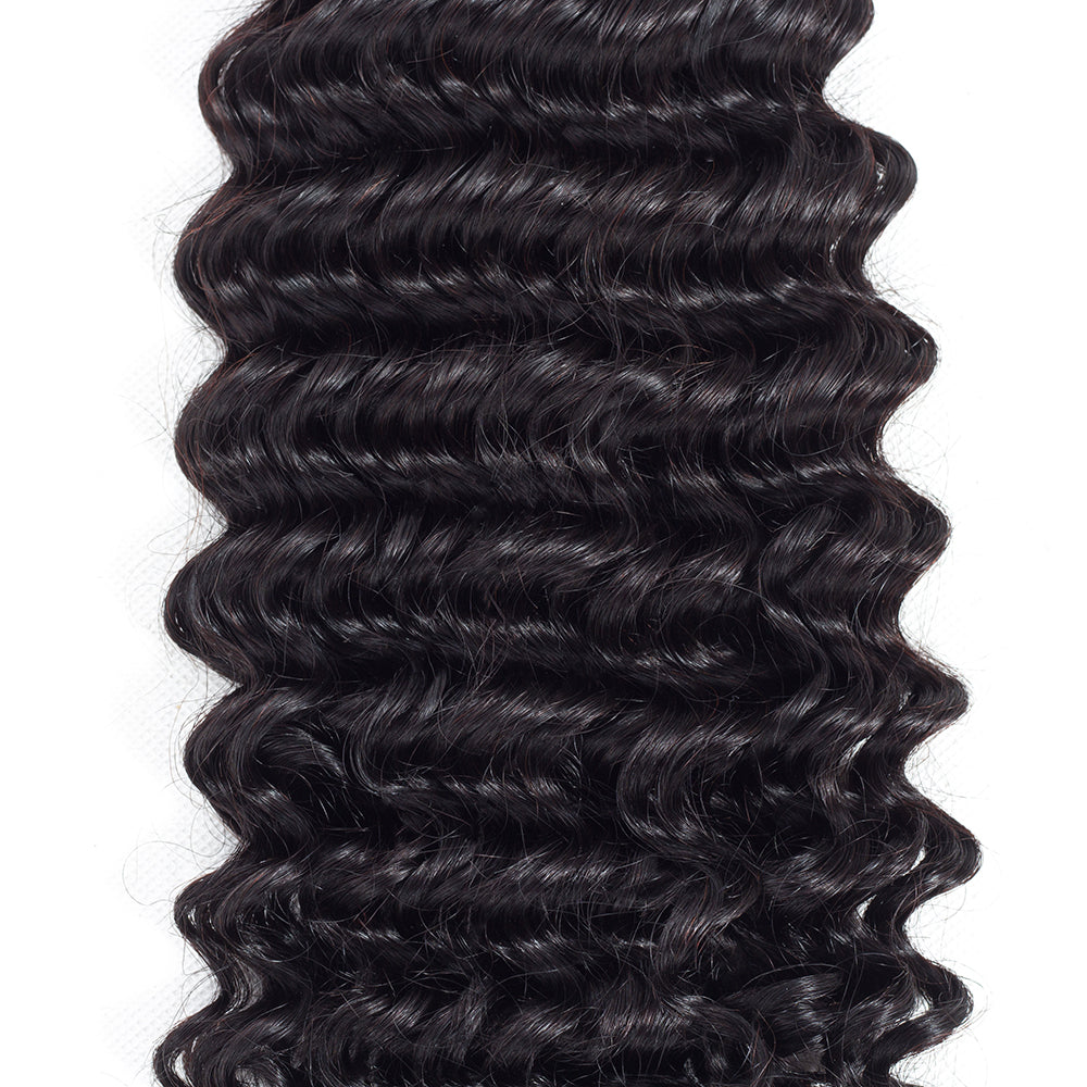 IDHERE 14A Deep Wave 4 Bundles Human Hair Brazilian Deep Wave Curly 100% Unprocessed Virgin Wet and Wavy Bundles