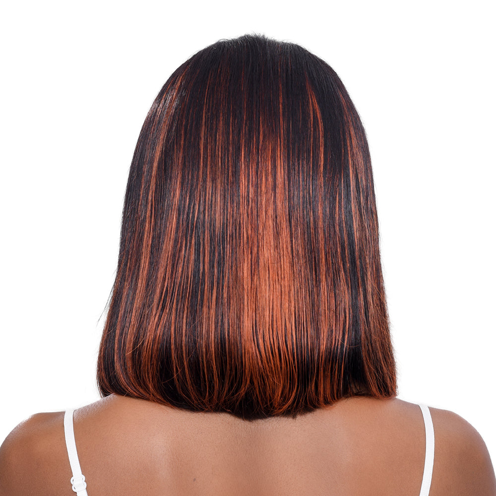 IDHERE 1B/350 Ginger Orange Ombre Short Bob Lace Front Human Hair Wig Straight Lace Closure Wigs