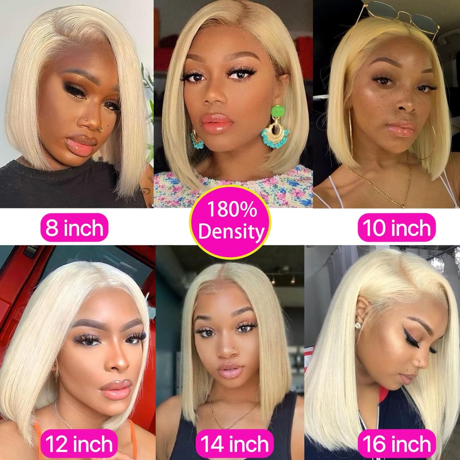 IDHERE 613 Blonde Bob Wig Human Hair 13x4 HD Transparent Lace Front Wigs Human Hair Pre Plucked With Baby Hair Bob Wig