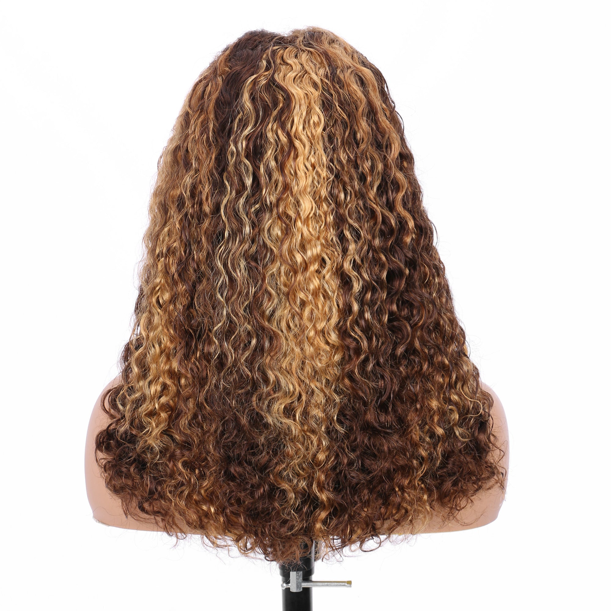 IDHERE New Arrival Super Double Drawn Pixie Curly P4/27 Highlighted 13x4 Lace Frontal Human Hair Wig