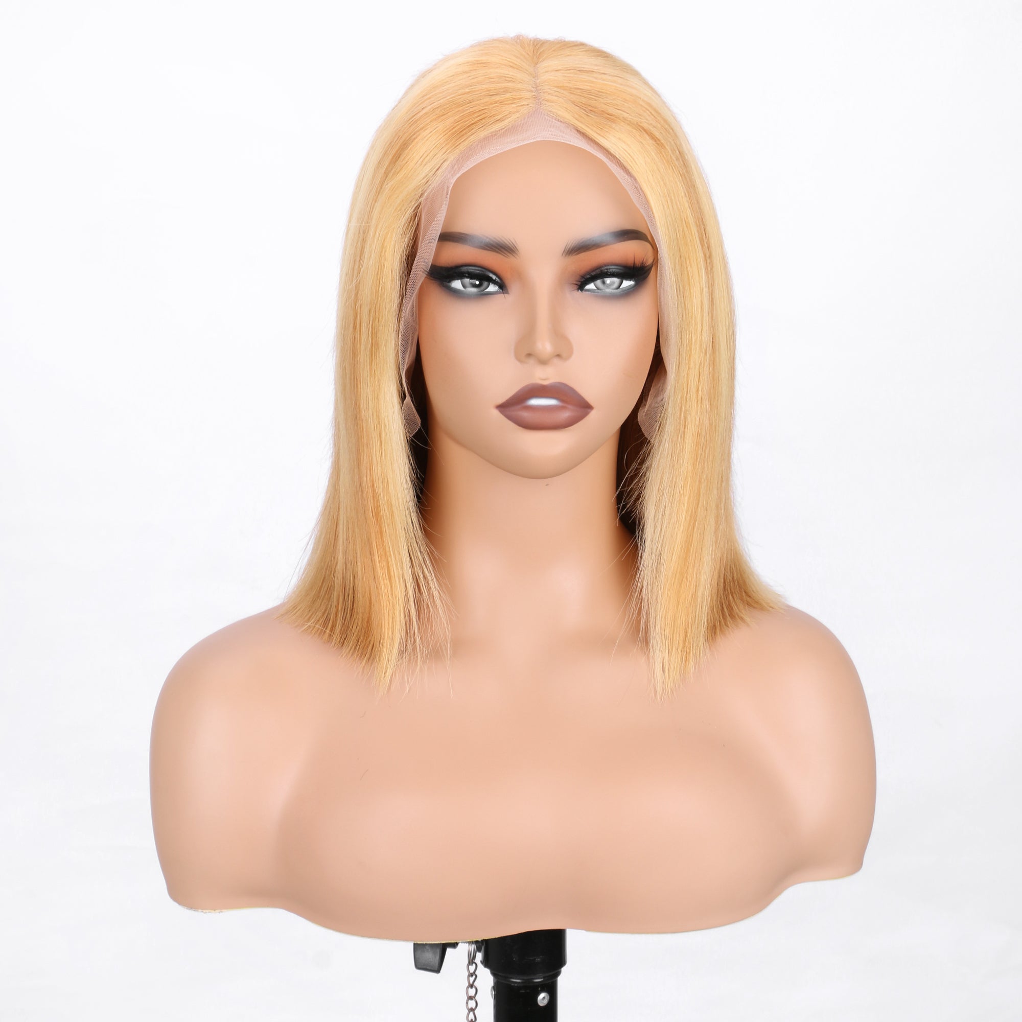 IDHERE 12A Bone Hair 13x4 Lace Bob Wigs 27/613 Short Straight 100% Human Virgin Hair Wigs