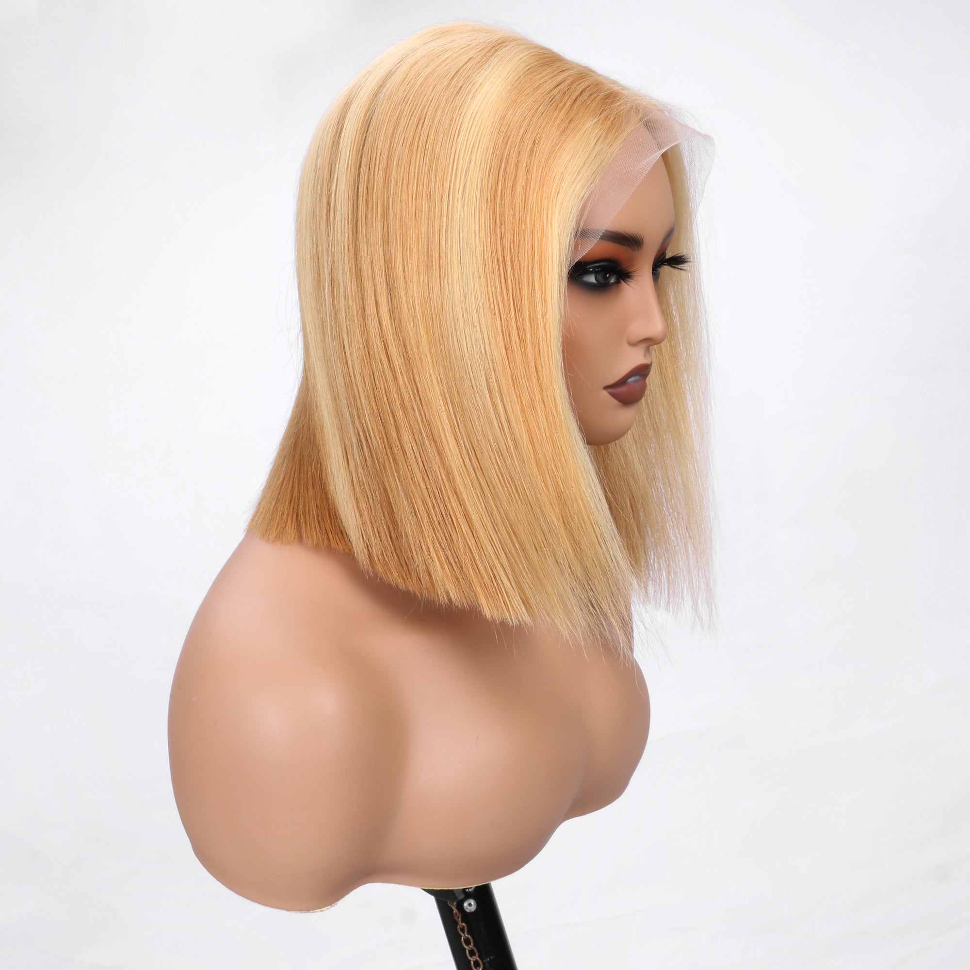 IDHERE 12A Bone Hair 13x4 Lace Bob Wigs 27/613 Short Straight 100% Human Virgin Hair Wigs